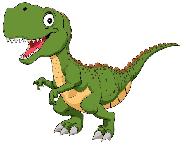 Photo cute dinosaur clip art isolated on white background cartoon illustration ai generative