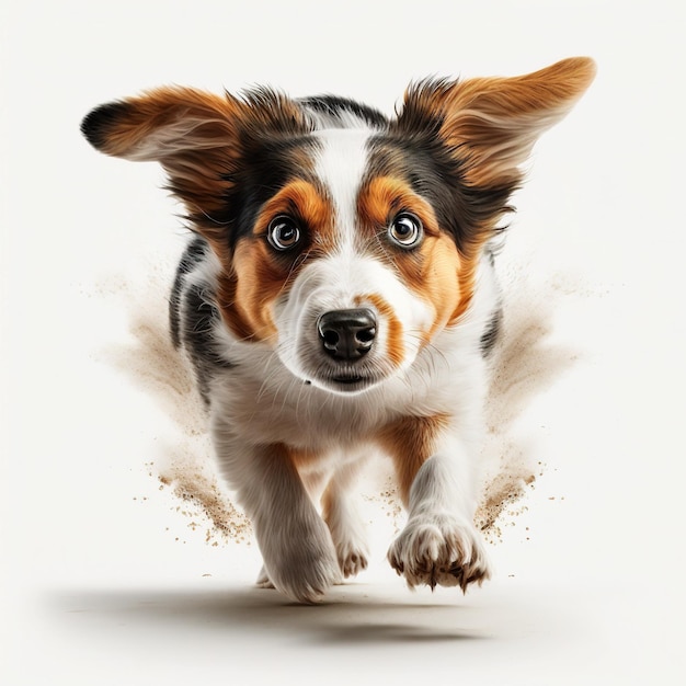 Cute dog brown and white ai generated