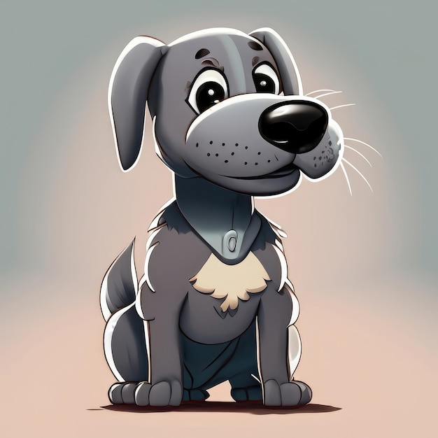 Cute dog cartoon character sitting