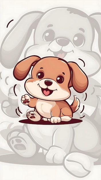 Photo cute dog cartoon vector icon illustration