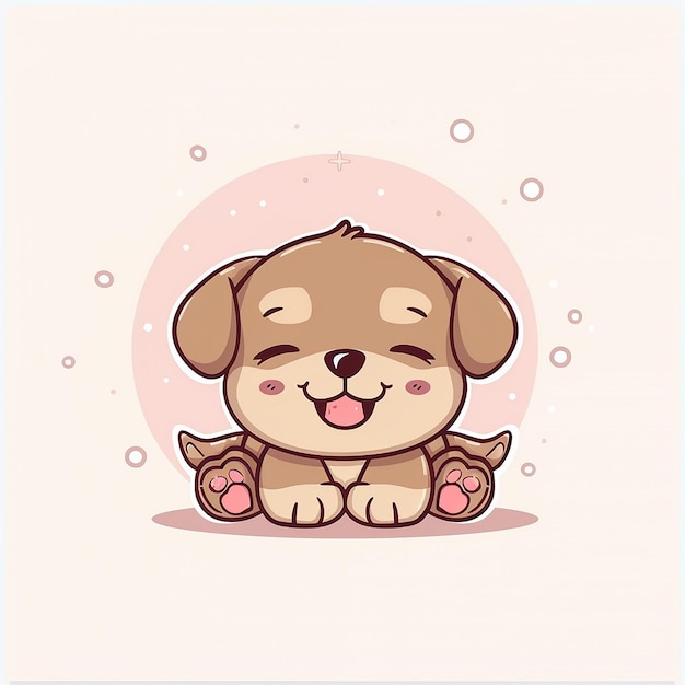 Photo cute dog flat design isolated on white