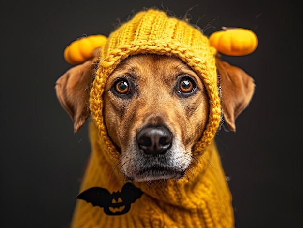 Photo a cute dog in halloween costume