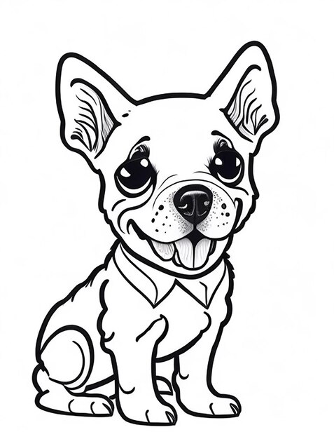 Cute Dog illustration colouring book for kids