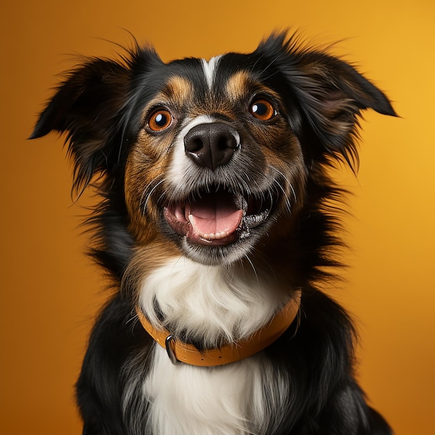 Cute dog posing isolated over beautiful background