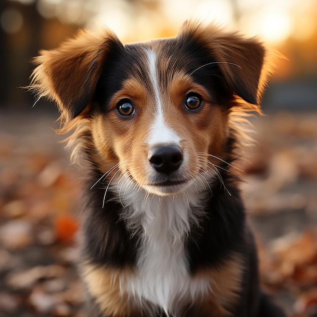 Cute dog posing isolated over beautiful background