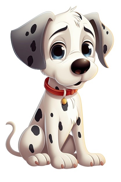 Cute dog puppy on white isolated background Cartoon character Generative AI