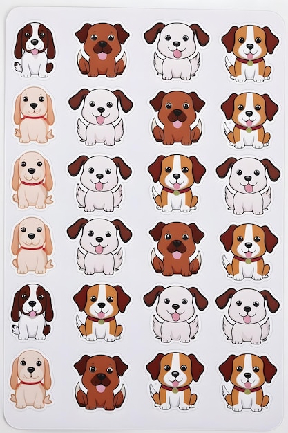 Cute Dog Sticker Sheet Playful Pups in Adorable Poses