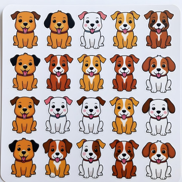 Cute Dog Sticker Sheet Playful Pups in Adorable Poses