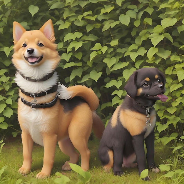 Cute Dog with nature AI Generated Image