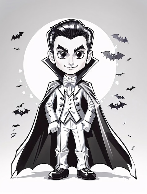 Cute Dracula Halloween Coloring Book