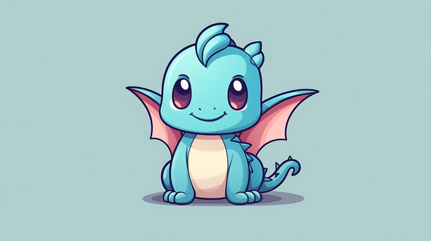 Cute dragon pastel cartoon background