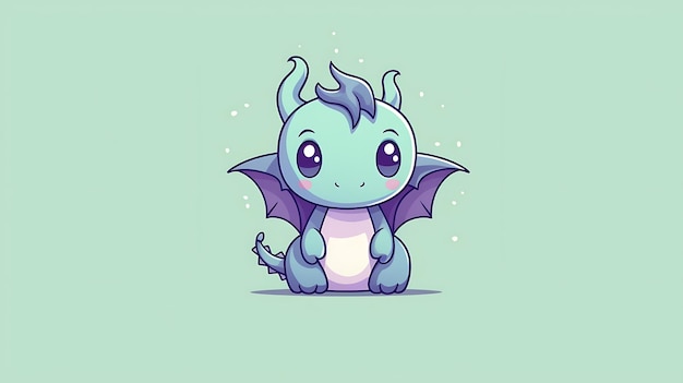 Cute dragon pastel cartoon background