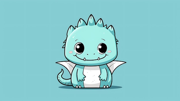 Photo cute dragon pastel cartoon background