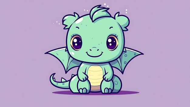 Cute dragon pastel cartoon background