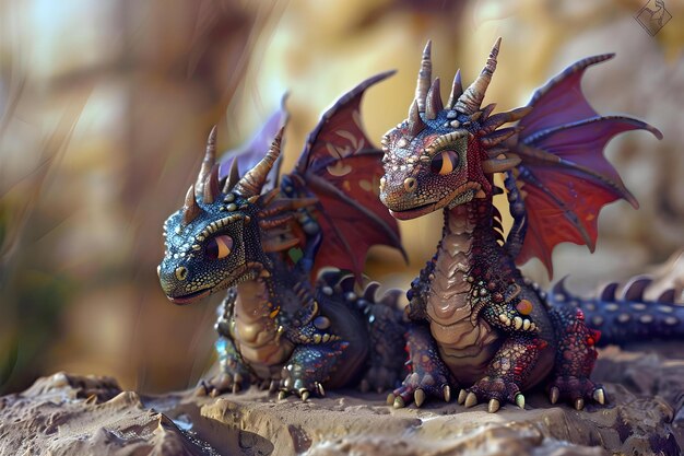 Cute Dragons Hanging Out