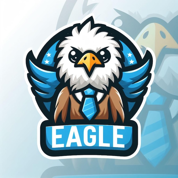 Photo cute eagle mascot cartoon illustration