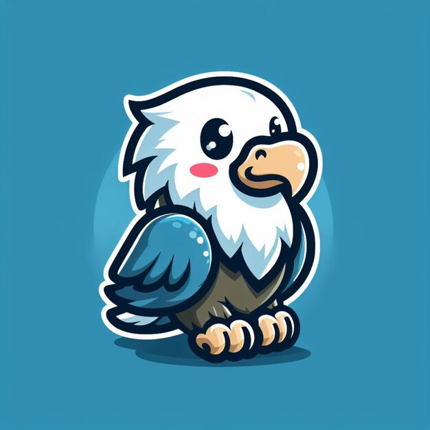 Photo cute eagle mascot cartoon illustration