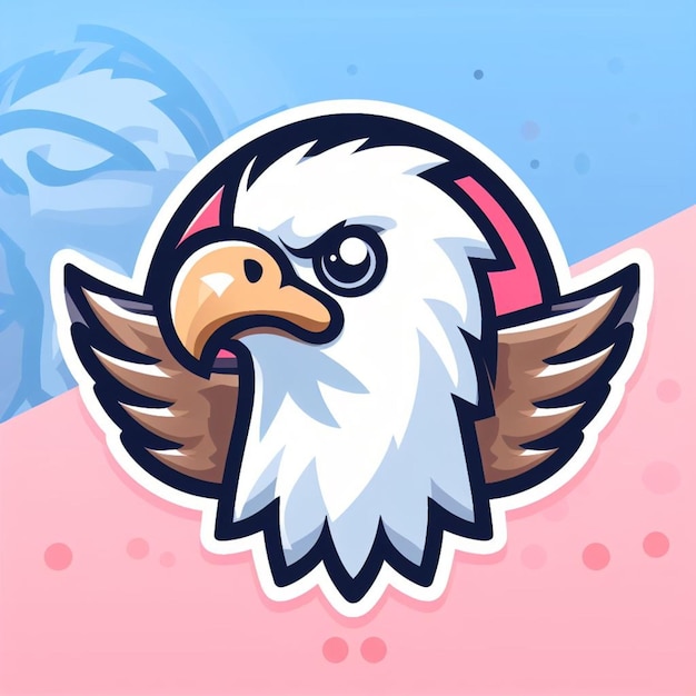 Cute eagle Mascot Cartoon Illustration