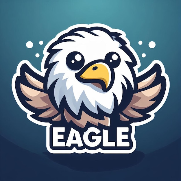 Cute eagle Mascot Cartoon Illustration