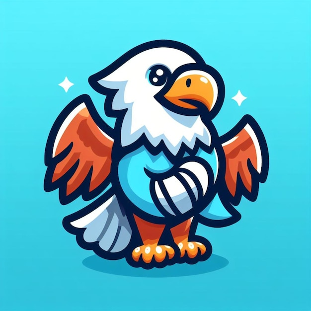 Photo cute eagle mascot cartoon illustration