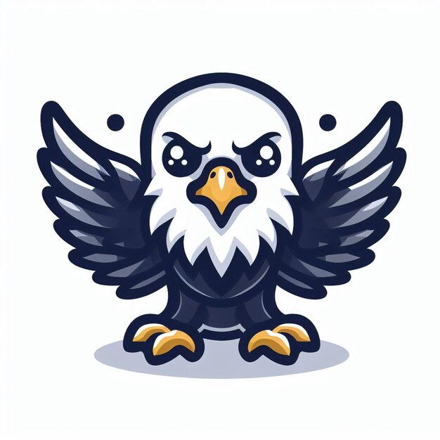 Cute eagle Mascot Cartoon Illustration