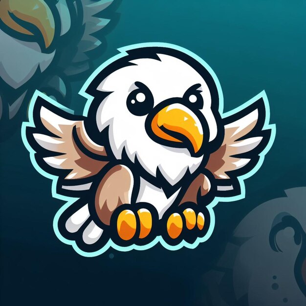 Photo cute eagle mascot cartoon illustration