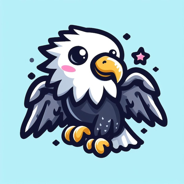 Cute eagle Mascot Cartoon Illustration