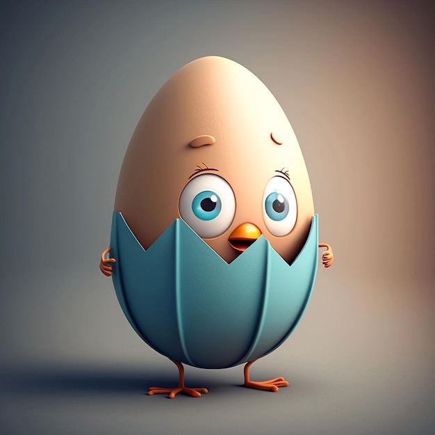 Cute Egg Character Illustration By Generative AI