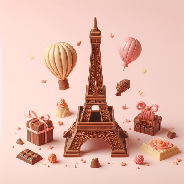 Cute Eiffel Tower in France made of chocolate World Chocolate Day9