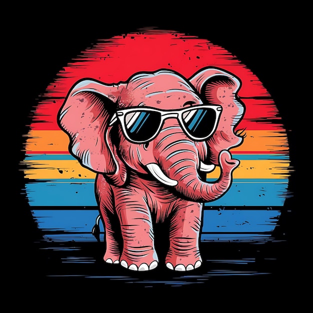 A Cute Elephant Donning a Pair of Sunglasses