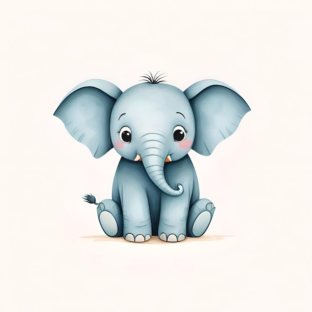 Cute Elephant Illustration for Kids Storybooks