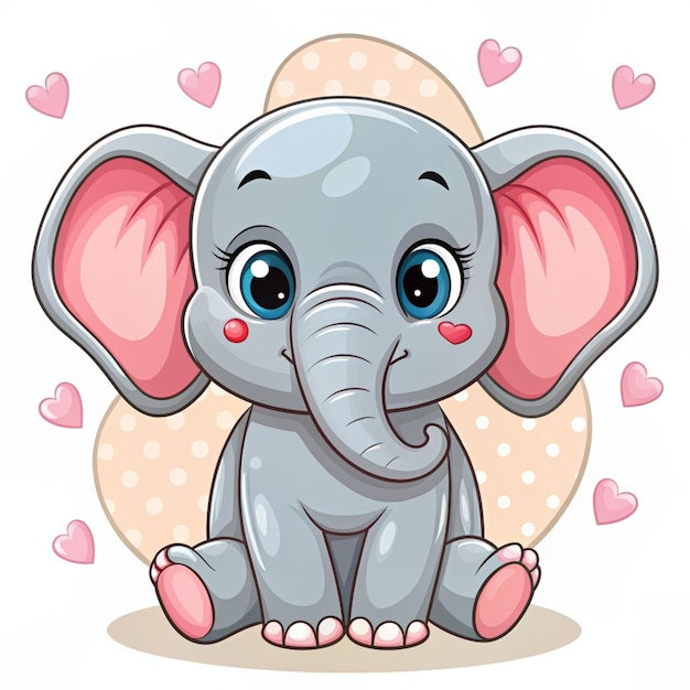 Photo cute elephant smiling vector icon illustration elephant mascot cartoon character animal icon concept white isolated flat cartoon style suitable for web landing page banner flyer sticker card