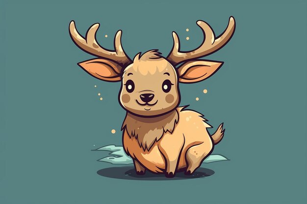 Cute Elk in Front of Simple Background