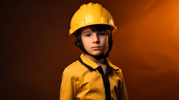 Cute engineer architect kid Future career concept ai generated