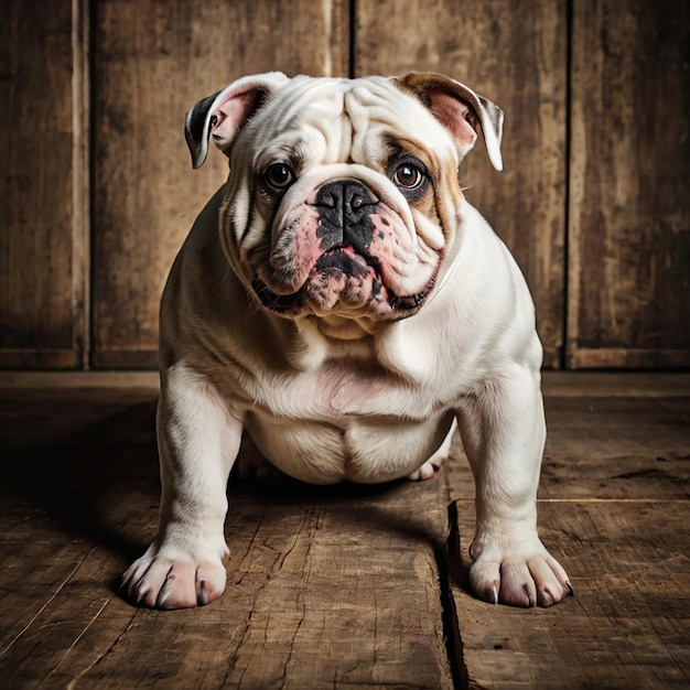 Photo cute english bulldog portraitselective focus