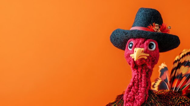 Cute felt turkeys with vibrant backgrounds celebrating Thanksgiving AI generated image Background