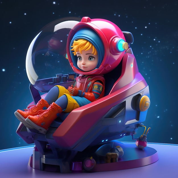 Cute female astronaut illustration captures the spirit of exploration Generative Ai