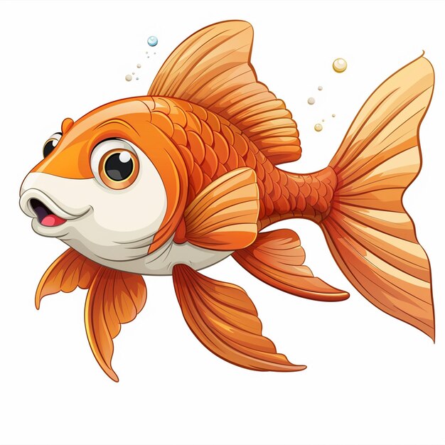 A cute fish with white background