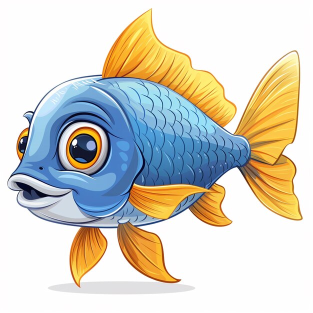 A cute fish with white background