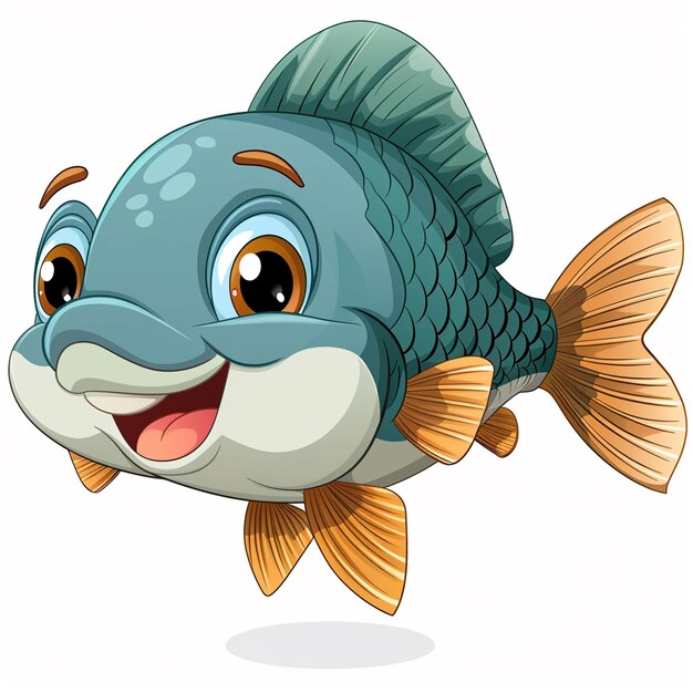 A cute fish with white background