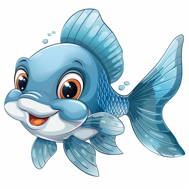 A cute fish with white background