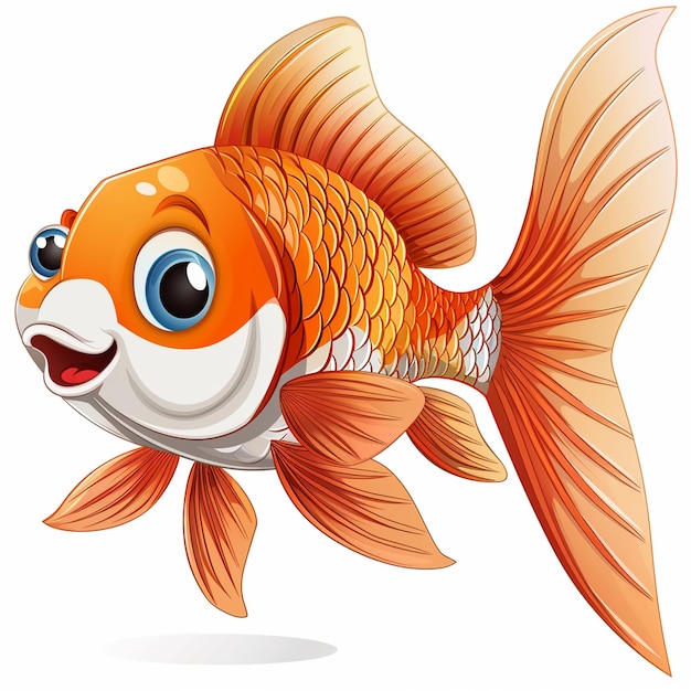 Photo a cute fish with white background