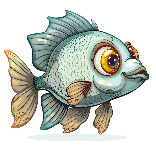 Photo a cute fish with white background