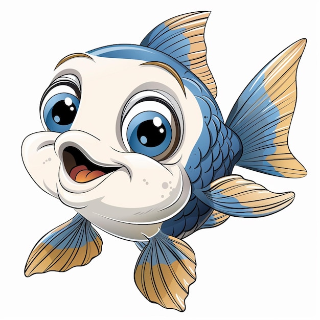 A cute fish with white background