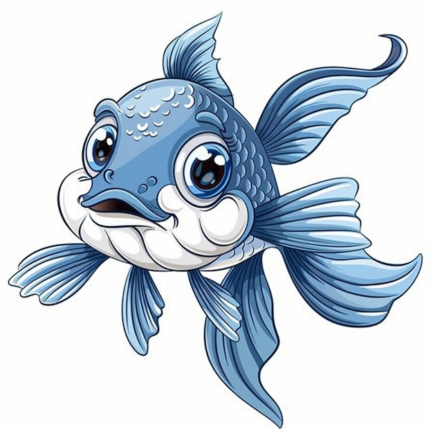 A cute fish with white background