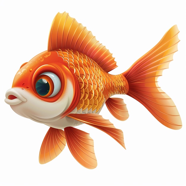 Photo a cute fish with white background