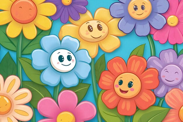 Photo cute flower cartoon