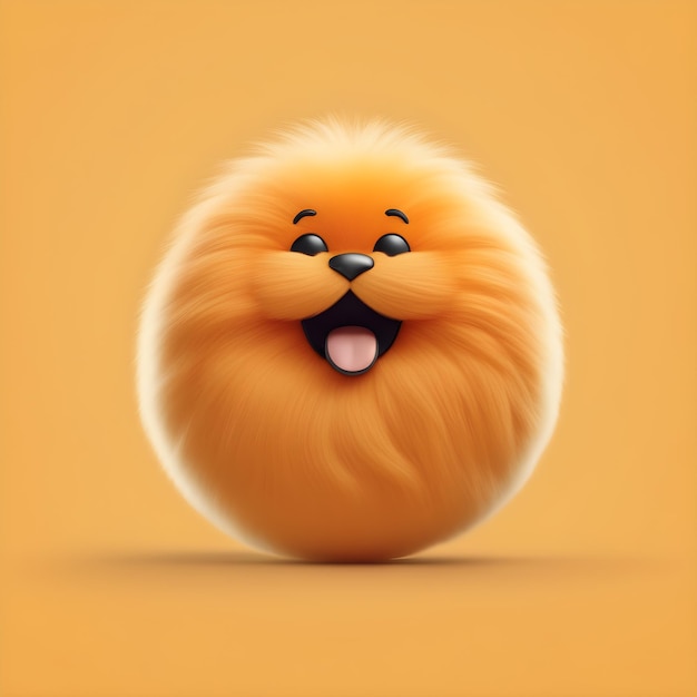 Cute Fluffy Emoji Happy amp Playful with extra Fluffiness Joyful Emojic Reaction