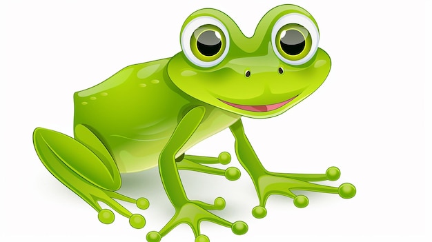 Photo cute frog cartoon isolated