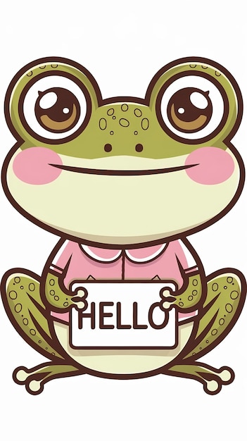 Cute frog cartoon style Kawaii childish character